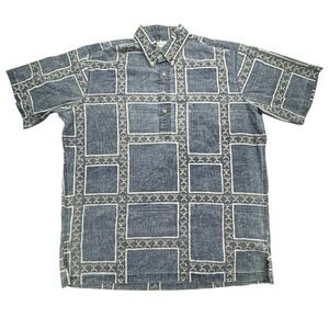 Reyn Spooner Aloha Shirt Mens Medium Multi Surfer Summer Reverse Print Popover